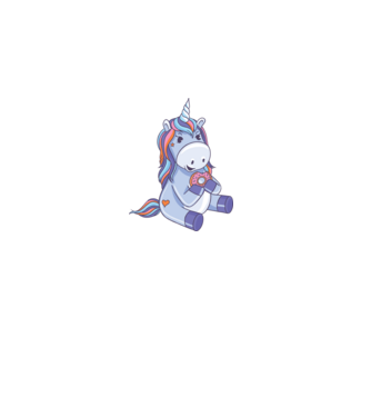 Unicorn cu gogoașă model alb pe tricou