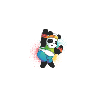 Panda drăguț Zumba model negru pe tricou