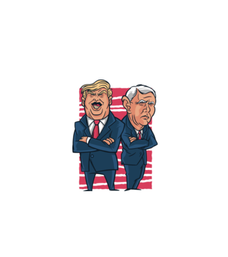 Trump Pence USA model alb pe tricou