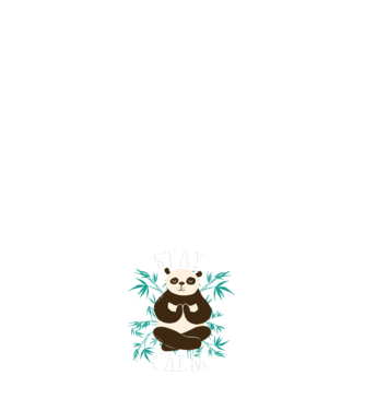 Stay Calm Panda meditație model negru pe tricou