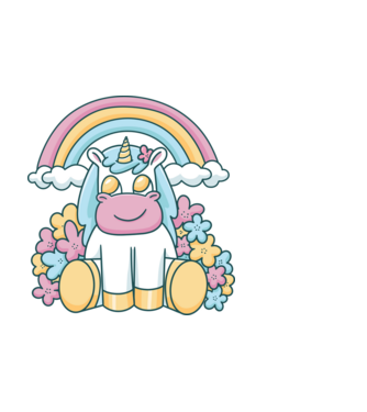 Unicorn drăguț model alb pe tricou