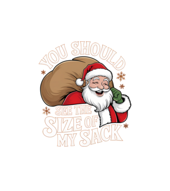 You Should See The Size Of My Sack Santa model alb pe tricou