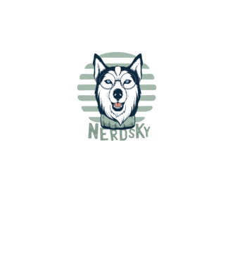 Nerdsky Husky model negru pe tricou