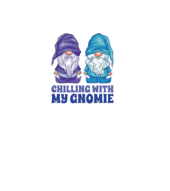 Chilling with my Gnomie model alb pe tricou