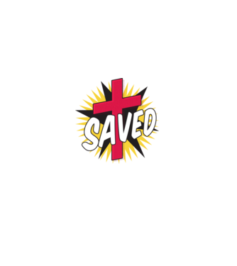 Saved Isus Cruce model alb pe tricou