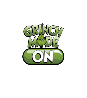 Grinch mode ON model negru pe tricou