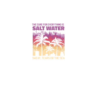 Retro Sunset - Apa sărată este leac pentru orice model negru pe tricou