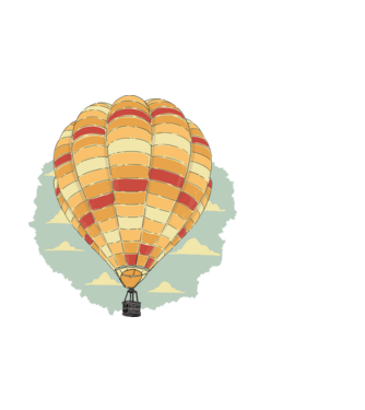 Aerostat model albastru deschis pe tricou