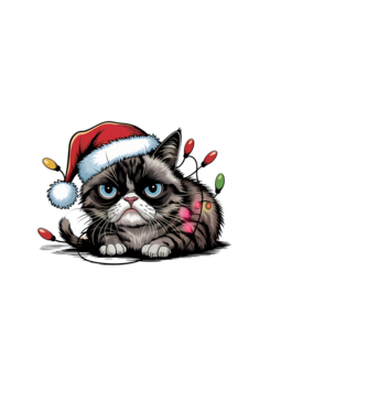 Christmas Spirit Grumpy Cat Negru model negru pe tricou