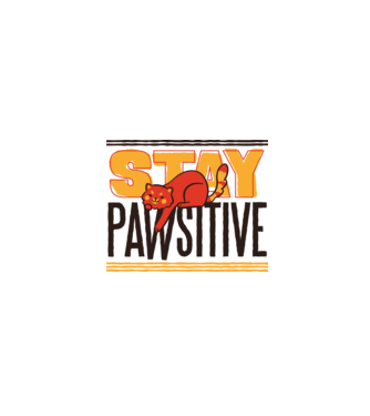 Stay Pawsitive model alb pe tricou