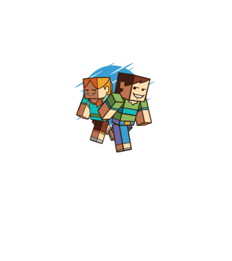 Caractere Minecraft model alb pe tricou