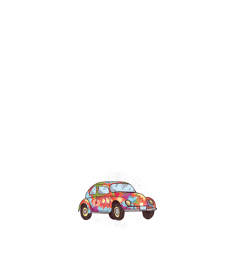 Hippy Beetle Volkswagen model negru pe tricou