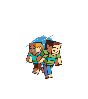 Caractere Minecraft model alb pe tricou