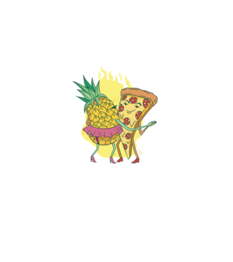 Pizza cu ananas Dragoste model negru pe tricou