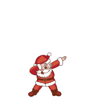 Santa Dab model alb pe tricou