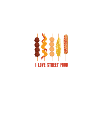 I Love Street Food model negru pe tricou