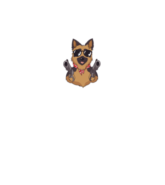 Pew Pew Pew Madafakas Ciobănesc german model negru pe tricou