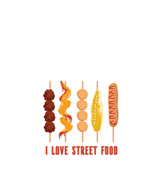 I Love Street Food model negru pe tricou