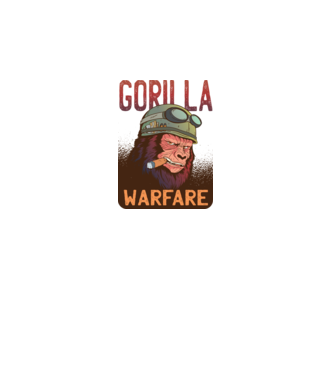 Gorilla Warfare model alb pe tricou