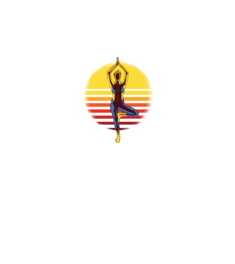 Retro yoga model negru pe tricou