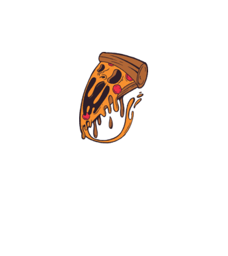 Pizza Horror model gri pe tricou