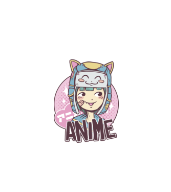 Fată drăguță Anime model albastru închis pe tricou