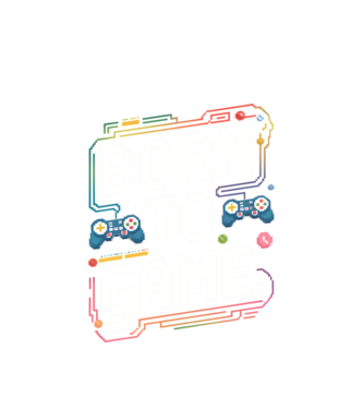 Born to Game Pixel Negru model alb pe tricou
