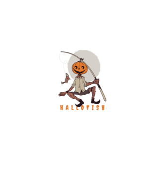 Hallofish - Pescar Halloween model negru pe tricou