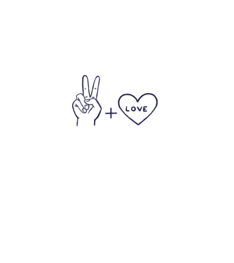 Peace + Love model alb pe tricou