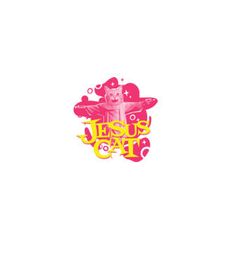 Jesus Cat model negru pe tricou