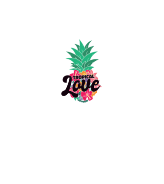 Ananas Tropical Love model alb pe tricou