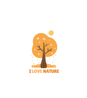 I Love Nature model negru pe tricou
