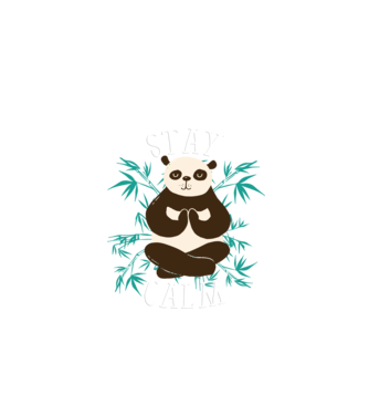 Stay Calm Panda meditație model negru pe tricou