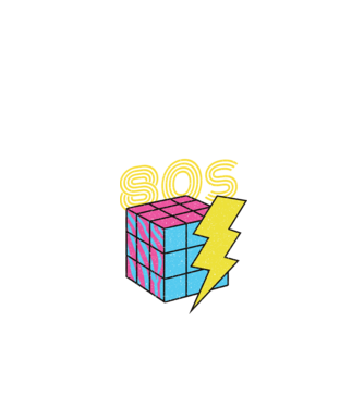 I love the 80s Cub Rubik model negru pe tricou
