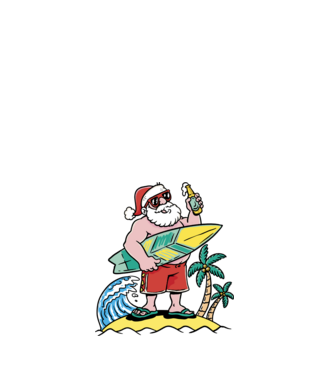 Santa Claus Summer model alb pe tricou
