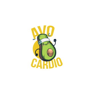 Avo Cardio Antrenament Avocado model albastru închis pe tricou