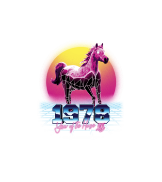 1978 Year of the Horse model alb pe tricou