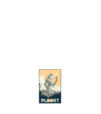 Planet X model alb pe tricou