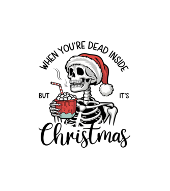 Dead inside, but it's christmas Alb model alb pe tricou