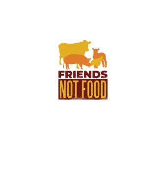 Friends not Food Vegán model alb pe tricou