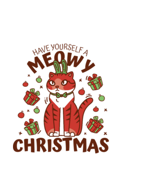 Have yourself a Meowy Christmas - Cicás Karácsony model albastru deschis pe tricou