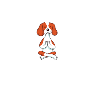 Yoga Drăguț Câine Beagle model negru pe tricou