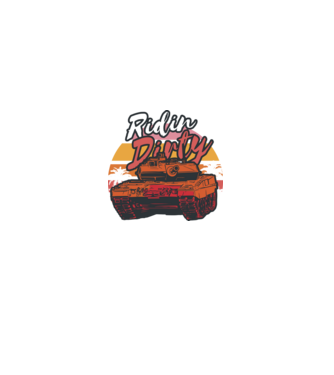 Ridin Dirty tricou cu tanc model negru pe tricou