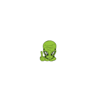 Alien arată degetul model negru pe tricou