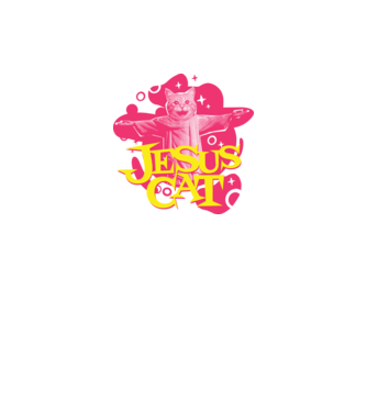 Jesus Cat model negru pe tricou