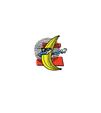Banană DAB model alb/roșu pe tricou