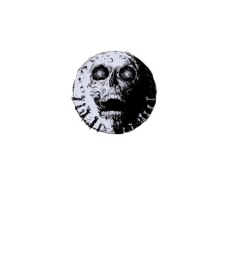 Craniu Lună model alb pe tricou