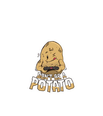 'Don''t be a Potato Gamer' model verde de măr pe tricou