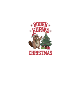 Bober Kurwa Christmas 3 model alb pe tricou