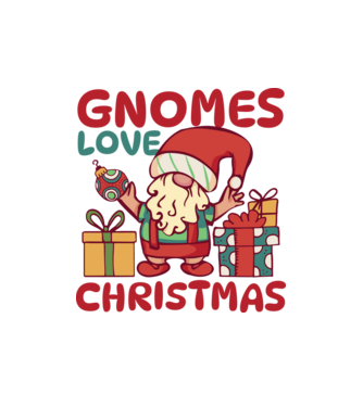 Gnomes LOVE Christmas model alb pe tricou